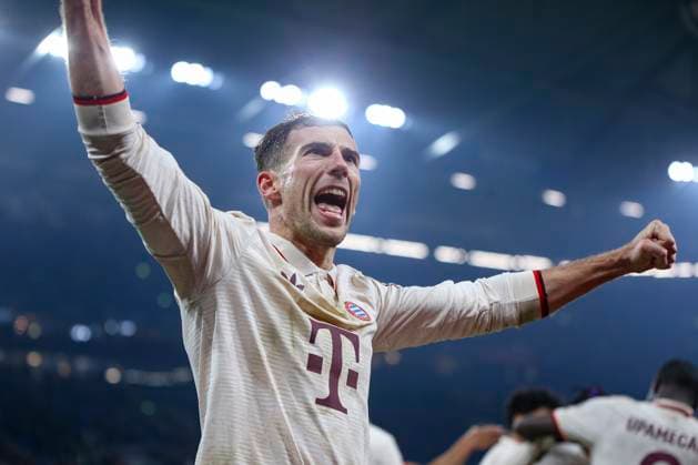 Gelsenkirchen, Deutschland, 10.12.24: Leon Goretzka (FC Bayern München) jubelt nach dem Treffer zum 1:5 waehrend des Spiels der Champions League Gruppenphasen zwischen FC Shakhtar Donetsk vs FC Bayern München in der Arena AufSchalke Gelsenkirchen Arena AufSchalke North Rhine-Westphalia Germany Copyright: xBrauer-Fotoagenturx xAdrianxSchlx