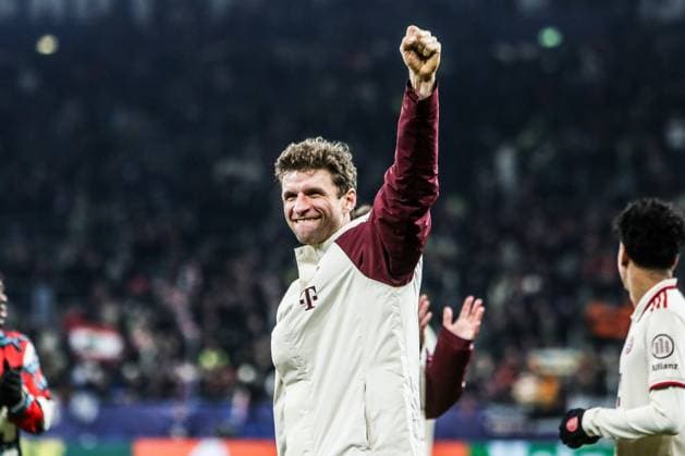 Fussball, UEFA Champions League Saison 2024 2025 Ligaphase 6.Spieltag FC Shakhtar Donetsk - FC Bayern München 10.12.2024, Arena AufSchalke Thomas Müller (FC Bayern München, 25) Gelsenkirchen Arena AufSchalke Nordrhein-Westfahlen Deutschland