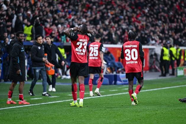 10.12.2024, Fussball, Champions League, 6. Spieltag, Saison 2024 2025, Bayer 04 Leverkusen - Inter Mailand, Nordi Mukiele (Bayer Leverkusen) freut sich über das Tor zum 1:0 mit der Mannschaft. xRHR-FOTO TKx Copyright: RHR-FOTOx RHR-FOTO TK