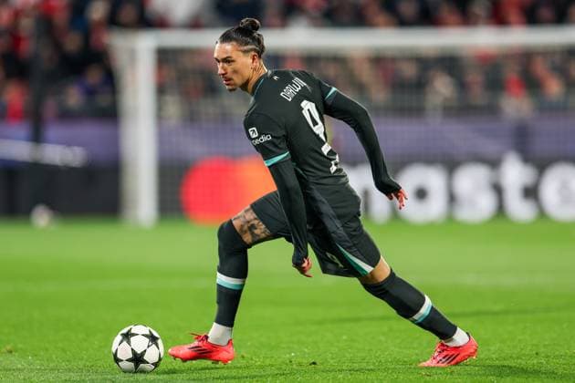 Girona, Spain, October 22nd 2024: Darwin Gabriel Nunez Ribeiro (9 Liverpool FC) in action during the UEFA Champions League football match between Girona FC and Liverpool FC at the Montilivi Stadium in Girona, Spain (Judit Cartiel SPP) Copyright: xJuditxCartielx xSPPx spp-en-JuCaSp-JUCA0198