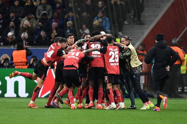 Nordi Mukiele (Bayer 04 Leverkusen) Torjubel, jubelt mit seiner Mannschaft nach dem Treffer zum 1:0 waehrend des Spiels der UEFA Champions League 2024 25 Ligen-Phase 6. Spieltag zwischen Bayer 04 Leverkusen und Inter Mailand, BayArena am 10. December 2024 in Leverkusen, Deutschland. (Foto von Ralf Treese DeFodi Images) +++ Nordi Mukiele (Bayer 04 Leverkusen) Torjubel, jubelt mit seiner Mannschaft nach dem Treffer zum 1:0 during the UEFA Champions League 2024 25 League Phase MD6 match between Bayer 04 Leverkusen and FC Internazionale Milano at BayArena on December 10, 2024 in Leverkusen, Germany. Defodi-521_LEVINT20241210_032