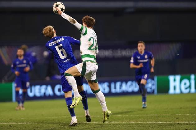 Zagreb, 10.12.2024. - Maksimir Stadium, UEFA CHAMPIONS LEAGUE - 2024 25, League phase, Matchday 6, GNK Dinamo - Celtic. Maxime Bernauer (6) and Arne Engels (27) 