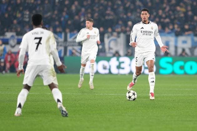 CALCIO - UEFA Champions League - Atalanta BC vs Real Madrid Jude Bellingham of Real Madrid CF in action during the UEFA Champions League 2024 2025 League Phase MD6 football match between Atalanta BC and Real Madrid CF at Gewiss Stadium on December 10, 2024, Bergamo, Italy. Bergamo Italy  Copyright: xIPAxSport ABACAx