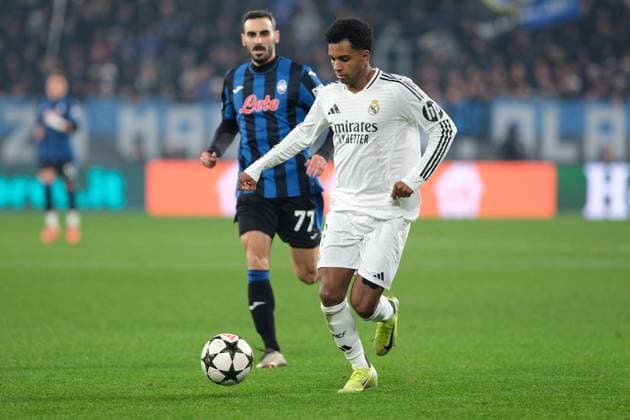 CALCIO - UEFA Champions League - Atalanta BC vs Real Madrid Rodrygo of Real Madrid CF in action during the UEFA Champions League 2024 2025 League Phase MD6 football match between Atalanta BC and Real Madrid CF at Gewiss Stadium on December 10, 2024, Bergamo, Italy. Bergamo Italy  Copyright: xIPAxSport ABACAx