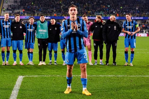 Club Brugge v Sporting CP - UEFA Champions League BRUGGE, BELGIUM - DECEMBER 10 : Nielsen Casper midfielder of Club Brugge celebrates after winning the UEFA Champions League 2024 25 League Phase MD6 match between Club Brugge and Sporting CP on December 10, 2024 in Brugge, Belgium, 10 12 2024  Copyright: xTomasxSiskx