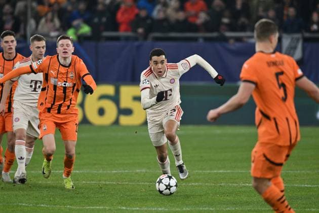 Jamal Musiala (Bayern Muenchen) 10.12.2024, Fussball UEFA Champions League 2024 25, 6. Spieltag in Gelsenkirchen, Schachtar Donezk - FC Bayern München 1:5 Gelsenkirchen Veltins Arena Nordrhein Westfalen Deutschland