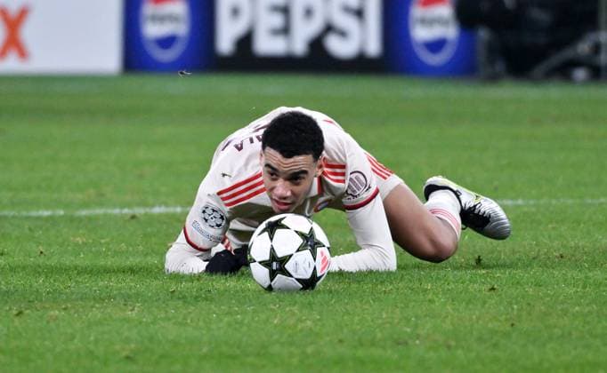 Jamal Musiala (Bayern Muenchen) 10.12.2024, Fussball UEFA Champions League 2024 25, 6. Spieltag in Gelsenkirchen, Schachtar Donezk - FC Bayern München 1:5 Gelsenkirchen Veltins Arena Nordrhein Westfalen Deutschland