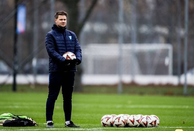 241211 Fred Jähnke of Malmö FF during a UEFA Europa League training session on December 11, 2024 in Malmö. Photo: Petter Arvidson BILDBYRAN kod PA PA0938 fotboll football soccer fotball uefa europa league träning practice training malmö ff bbeng Copyright: PETTERxARVIDSON BB241211PA002