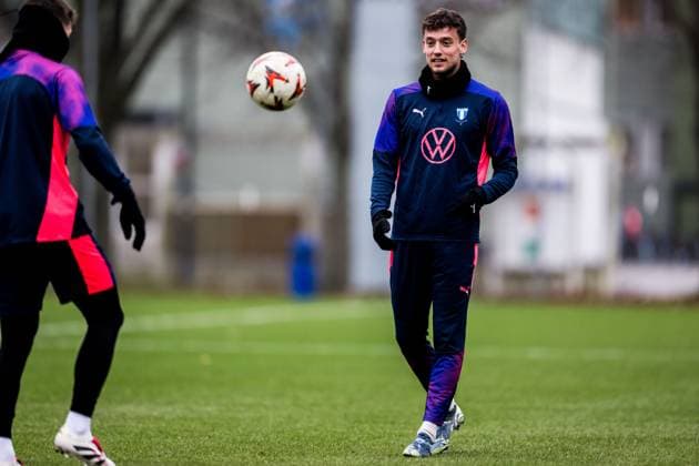 241211 Colin Rösler of Malmö FF during a UEFA Europa League training session on December 11, 2024 in Malmö. Photo: Petter Arvidson BILDBYRAN kod PA PA0938 fotboll football soccer fotball uefa europa league träning practice training malmö ff bbeng Copyright: PETTERxARVIDSON BB241211PA004