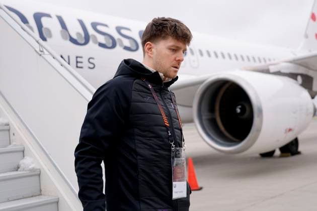 Slavia Praha v RSC Anderlecht - UEFA Europa League Media Activities 11 12 2024 PRAGUE, CZECH REPUBLIC - DECEMBER 11 : Foket Thomas midfielder of RSC Anderlecht pictured during arrival at the airport of Prague prior the UEFA Europa League 2024 25 League Phase MD6 match between Slavia Praha and RSC Anderlecht on December 11, 2024 in Prague, Czech Republic, 11 12 2024 Prague Czech Republic  Copyright: xJanxDexMeuleneirx