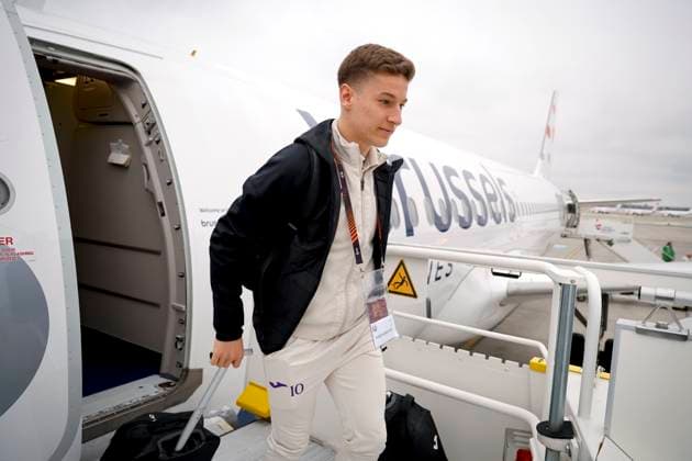 Slavia Praha v RSC Anderlecht - UEFA Europa League Media Activities 11 12 2024 PRAGUE, CZECH REPUBLIC - DECEMBER 11 : Verschaeren Yari midfielder of RSC Anderlecht pictured during arrival at the airport of Prague prior the UEFA Europa League 2024 25 League Phase MD6 match between Slavia Praha and RSC Anderlecht on December 11, 2024 in Prague, Czech Republic, 11 12 2024 Prague Czech Republic  Copyright: xJanxDexMeuleneirx