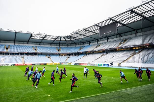 241211 General view during a UEFA Europa League training session with Malmö FF on December 11, 2024 in Malmö. Photo: Petter Arvidson BILDBYRAN kod PA PA0938 fotboll football soccer fotball uefa europa league träning practice training malmö ff bbeng Copyright: PETTERxARVIDSON BB241211PA050