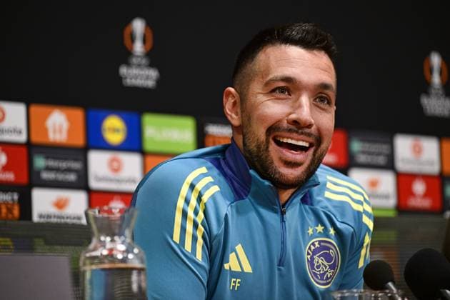 Sport Bilder des Tages AMSTERDAM - Ajax coach Francesco Farioli during the press conference, PK, Pressekonferenz prior to the Europa League match against SS Lazio Roma at the Johan Cruijff ArenA on Dec. 11, 2024 in Amsterdam, Netherlands. ANP OLAF CRACK UEFA Europa League 2024 25 xVIxANPxSportx xxANPxIVx 515456899 originalFilename: 515456899.jpg