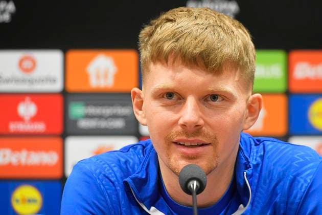 Soccer player of Viktoria Plzen Pavel Sulc speaks during the press conference, PK, Pressekonferenz prior to Football Europa League 6th round match: Viktoria Plzen vs Manchester United, ManU in Pilsen, Czech Republic, December 11, 2024. (CTKxPhoto MiroslavxChaloupka) CTKPhotoP2024121105155  CTKPhotoP2024121105155