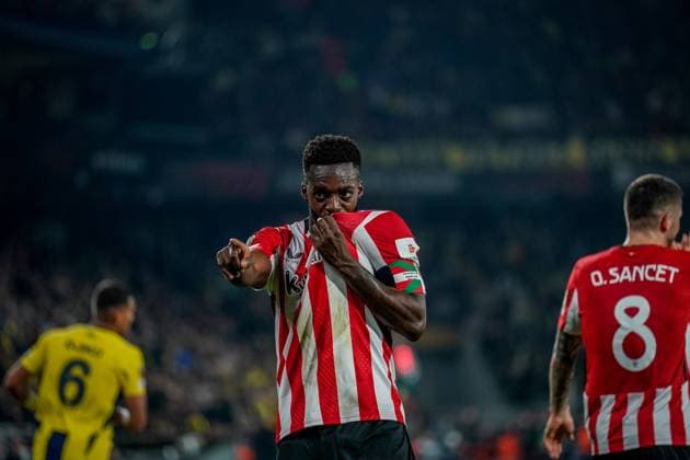 776199425 Inaki Williams of Athletic Club celebrates his teams first goal during the match. Fenerbahce and Athletic Club faced each other in the UEFA Europa League 2024 25 League Phase MD6, the match took place at Sukru Saracoglu Stadium on December 11, 2024 Istanbul Istanbul Turkey Copyright: xYagizxGurtugx