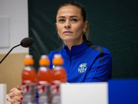 241211 Fridolina Rolfö of FC Barcelona, Barca gives a press conference, PK, Pressekonferenz on December 11, 2024 in Stockholm. Photo: Michael Campanella BILDBYRAN COP 313 MC0118 fotboll football soccer fotball damn uefa womens champions league barcelona femini press conference training bbeng Copyright: MICHAELxCAMPANELLA BB241211MC012