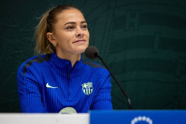 241211 Fridolina Rolfö of FC Barcelona, Barca gives a press conference, PK, Pressekonferenz on December 11, 2024 in Stockholm. Photo: Michael Campanella BILDBYRAN COP 313 MC0118 fotboll football soccer fotball damn uefa womens champions league barcelona femini press conference training bbeng Copyright: MICHAELxCAMPANELLA BB241211MC016