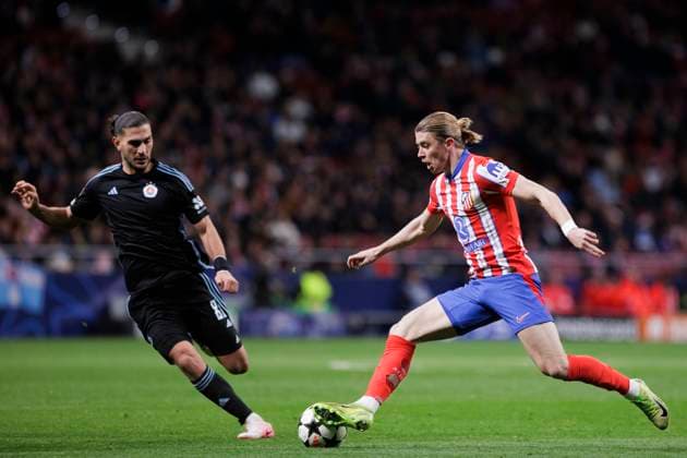 UEFA champions league - Atletico de Madrid vs Slovan Bratislava MADRID,SPAIN - 11 December: Conor Gallagher of Atletico de Madrid in action during UEFA champions league 2024 25 match between Atletico de Madrid and Slovan Bratislava at Riyadh Air Metropolitano Stadium. (Photo by Guillermo Martinez) Madrid Riyadh Air Metropolitano Stadium Spain Copyright: xGuillermoxMartinezx