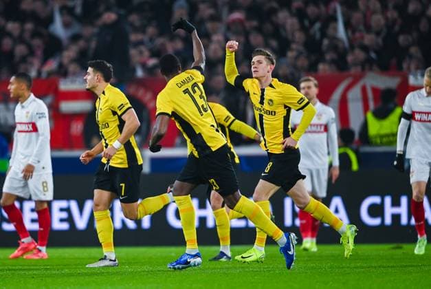 Lukasz Lakomy (BSC Young Boys) celebrates his goal during the UEFA Champions League 2024 25 League Phase MD6 match between VfB Stuttgart and BSC Young Boys at MHPArena on December 11, 2024 in Stuttgart, Germany. (Photo by Silas Schueller DeFodi Images) Defodi-738_738_VFBYBB_20241211_132