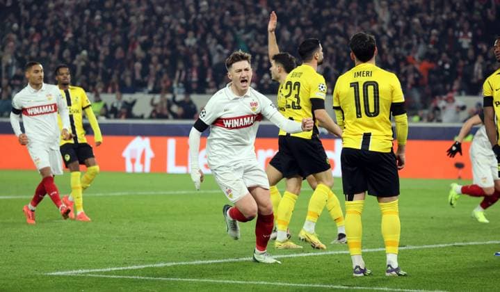 11.12.24 VfB Stuttgart - Young Boys Bern Deutschland, Stuttgart, 11.12.2024, Fussball, UEFA Champions League, VfB Stuttgart - Young Boys Bern: Angelo Stiller (VfB Stuttgart); Jubel Tor 1:1 Stiller.