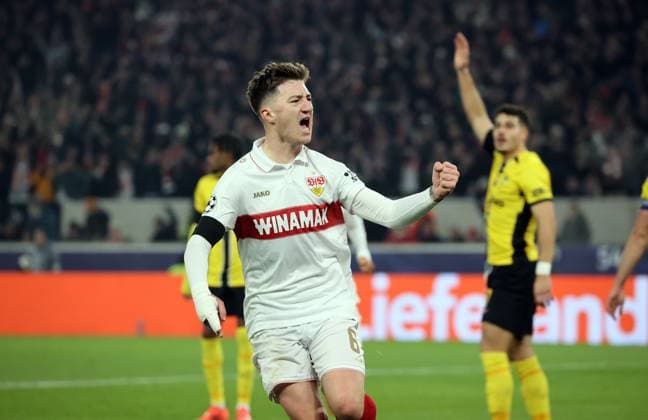 11.12.24 VfB Stuttgart - Young Boys Bern Deutschland, Stuttgart, 11.12.2024, Fussball, UEFA Champions League, VfB Stuttgart - Young Boys Bern: Angelo Stiller (VfB Stuttgart); Jubel Tor 1:1 Stiller.