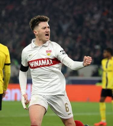 11.12.24 VfB Stuttgart - Young Boys Bern Deutschland, Stuttgart, 11.12.2024, Fussball, UEFA Champions League, VfB Stuttgart - Young Boys Bern: Angelo Stiller (VfB Stuttgart); Jubel Tor 1:1 Stiller.