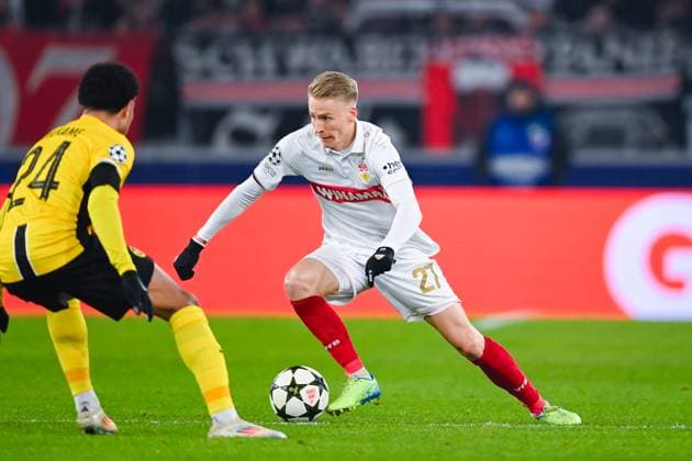 Chris Fuehrich (VfB Stuttgart) controls the ball during the UEFA Champions League 2024 25 League Phase MD6 match between VfB Stuttgart and BSC Young Boys at MHPArena on December 11, 2024 in Stuttgart, Germany. (Photo by Silas Schueller DeFodi Images) Defodi-738_738_VFBYBB_20241211_148