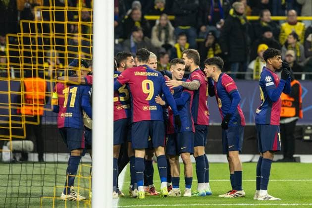 UEFA Champions League: Borussia Dortmund - Barcelona; 11.12.2024 Jubel zum 0:1 durch Raphinha (Barcelona, 11) UEFA Champions League: Borussia Dortmund - Barcelona; Signal Iduna Park, Dortmund; 11.12.2024 Copyright: xBEAUTIFULxSPORTS Buriakovx