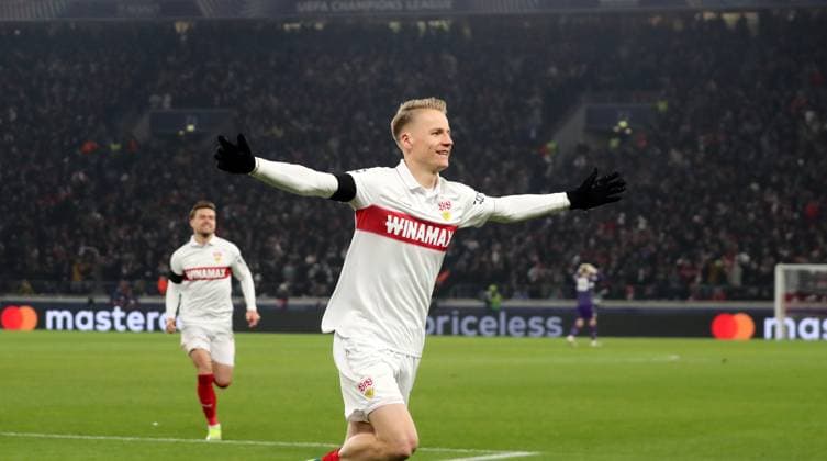 11.12.24 VfB Stuttgart - Young Boys Bern Deutschland, Stuttgart, 11.12.2024, Fussball, UEFA Champions League, VfB Stuttgart - Young Boys Bern: Chris Führich (VfB Stuttgart); Jubel Tor 3:1 Führich.