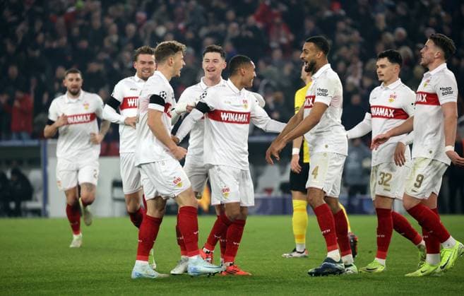 11.12.24 VfB Stuttgart - Young Boys Bern Deutschland, Stuttgart, 11.12.2024, Fussball, UEFA Champions League, VfB Stuttgart - Young Boys Bern: Yannik Keitel (VfB Stuttgart); Jubel Tor 5:1 Keitel.