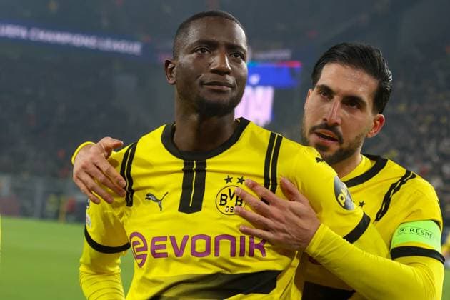 Dortmund, Deutschland 11. Dezember 2024: Champions League - 2024 2025 - Borussia Dortmund vs. FC Barcelona, Barca Im Bild: v.li. der Zweite Torschütze Serhou Guirassy (BVB) jubelt nach seinem Tor zum 1:1 mit Emre Can (BVB) Signal Iduna Park Nordrhein Westfalen Copyright: xFotostandx xFantinix