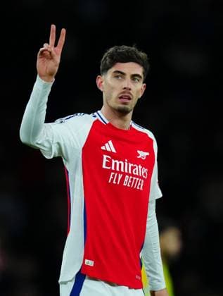 Bilder des Jahres 2024, Sport 12 Dezember Sport Themen der Woche KW50 Kai Havertz of Arsenal celebrates at full time Arsenal v Monaco, UEFA Champions League, Group Stage, Football, Emirates Stadium, London, UK - 11 Dec 2024 EDITORIAL USE ONLY No use with unauthorised audio, video, data, fixture lists, club league logos or live services. Online in-match use limited to 120 images, no video emulation. No use in betting, games or single club league player publications.  Copyright: xJavierxGarcia Shutterstockx 14984979ag