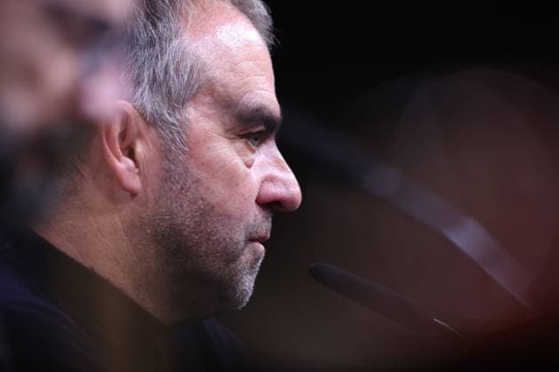11.12.2024, UEFA Champions League, Borussia Dortmund - FC Barcelona, Barca 8. Spieltag, Signal Iduna Park, Saison 2024 2025: Pressekonferenz nach dem Spiel mit den Trainern - Cheftrainer Hans-Dieter Hansi Flick (Barca) Nordrhein-Westfalen Deutschland