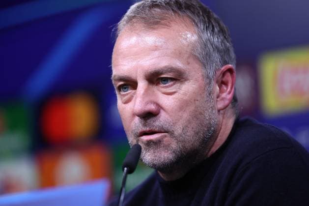 11.12.2024, UEFA Champions League, Borussia Dortmund - FC Barcelona, Barca 8. Spieltag, Signal Iduna Park, Saison 2024 2025: Cheftrainer Hans-Dieter Hansi Flick (Barca) bei der Pressekonferenz nach dem Spiel Nordrhein-Westfalen Deutschland