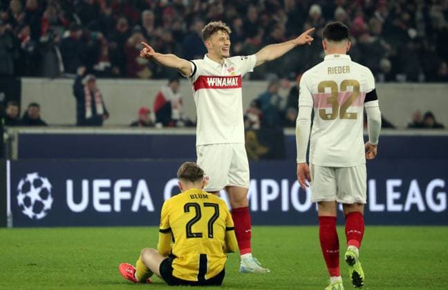 11.12.24 VfB Stuttgart - Young Boys Bern Deutschland, Stuttgart, 11.12.2024, Fussball, UEFA Champions League, VfB Stuttgart - Young Boys Bern: Yanik Keitel (VfB Stuttgart); Jubel Tor 5:1 Keitel.