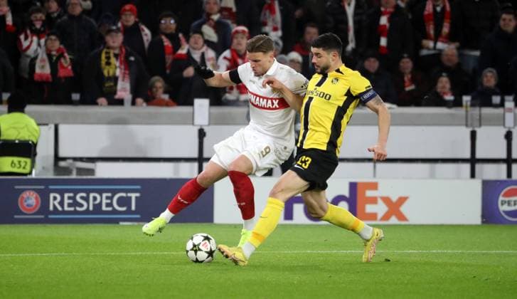 11.12.24 VfB Stuttgart - Young Boys Bern Deutschland, Stuttgart, 11.12.2024, Fussball, UEFA Champions League, VfB Stuttgart - Young Boys Bern: v.l. Ermedin Demirovic (VfB Stuttgart), Loris Benito (Young Boys Bern).