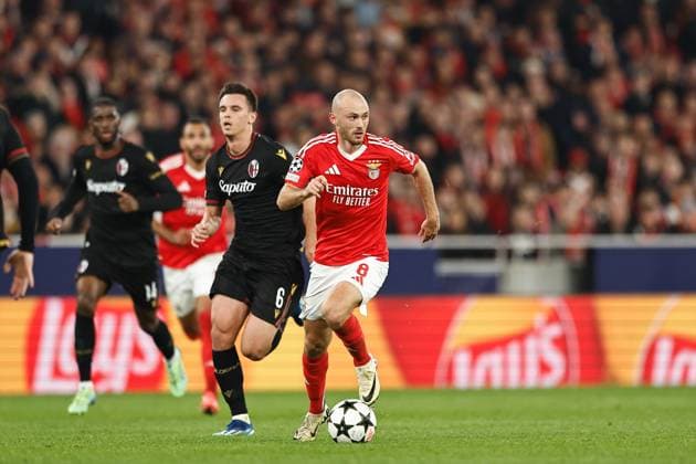 Fredrik Aursnes (Benfica), DECEMBER 11, 2024 - Football Soccer : UEFA Champions League League phase match day 6 between SL Benfica 0-0 Bologna FC 1909 at the Estadio do SL Benfica in Lisbon, Portugal. Noxthirdxpartyxsales  (275941686)