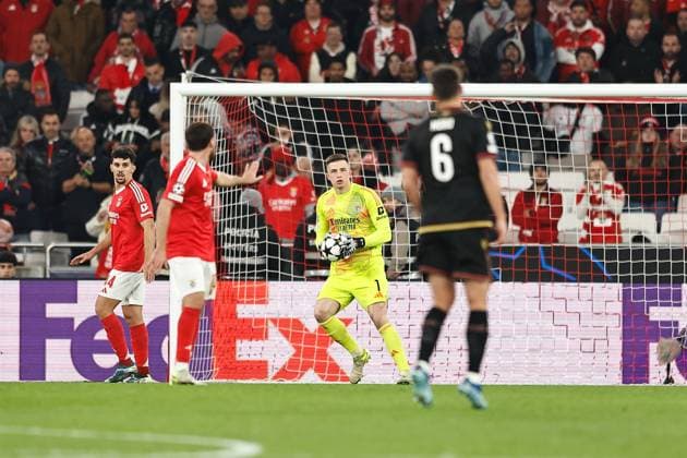 Anatoliy Trubin (Benfica), DECEMBER 11, 2024 - Football Soccer : UEFA Champions League League phase match day 6 between SL Benfica 0-0 Bologna FC 1909 at the Estadio do SL Benfica in Lisbon, Portugal. Noxthirdxpartyxsales  (275941873)