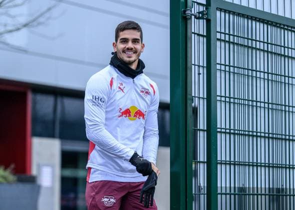 Leipzigs Andre Silva. Training RB Leipzig. 03. Dezember 2024: Leipzig, Red Bull Akademie. Training RB Leipzig