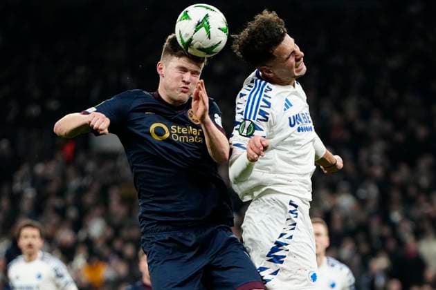 Sport Bilder des Tages UEFA Conference League match between FC Copenhagen and Hearts (Heart of Midlothian FC) at Parken in Copenhagen on Thursday, December 12, 2024. (Photo: Mads Claus Rasmussen Scanpix 2024) , Copenhagen Denmark Copyright: MadsxClausxRasmussenx spdk20241212-191451-L