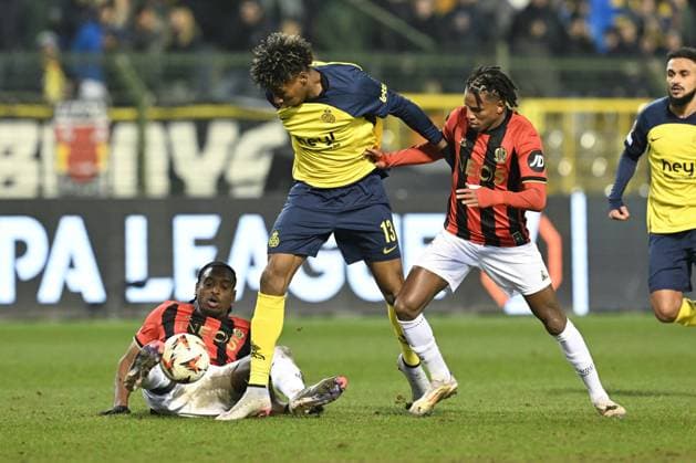 Union s Kevin Rodriguez pictured in action during a soccer game between Belgian soccer team Royale Union Saint-Gilloise and French OGC Nice, on Thursday 12 December 2024 in Brussels, on day 6 8 of the League phase of the UEFA Europa League tournament. BRUNOxFAHY  x108102660x