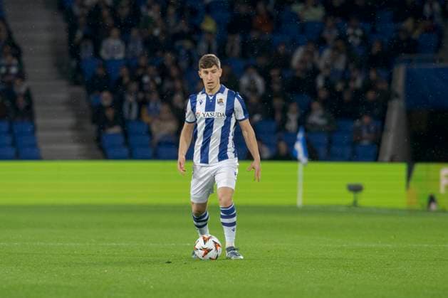 2024 25 UEFA Europa League Aihen Munoz of Real Sociedad in action during the Europa League 2024 25 League Phase match between Real Sociedad and FC Dynamo Kyiv at Reale Arena. Donostia - San Sebastian. (Basque Country) December 12, 2024. (Gari Garaialde Bostok Photo) Donostia Gipuzkoa Spain Editorial Use Only  Copyright: xGarikoitzxGaraialdex xBostokxPhotox Bostok Photo GarixGaraialdex 0784842960st