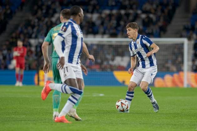2024 25 UEFA Europa League Aihen Munoz of Real Sociedad in action during the Europa League 2024 25 League Phase match between Real Sociedad and FC Dynamo Kyiv at Reale Arena. Donostia - San Sebastian. (Basque Country) December 12, 2024. (Gari Garaialde Bostok Photo) Donostia Gipuzkoa Spain Editorial Use Only  Copyright: xGarikoitzxGaraialdex xBostokxPhotox Bostok Photo GarixGaraialdex 0784842964st