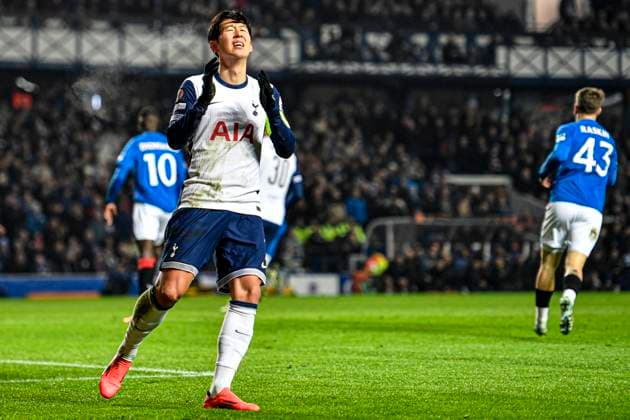 Rangers v Tottenham Hotspur UEFA Europa League Son Heung-Min of Tottenham Hotspur reacts after a missed chance during the UEFA Europa League match at Ibrox Stadium, Glasgow UK Newspapers OUT Copyright: xJamiexJohnstonx FIL-21079-0012