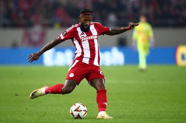 Rodinei of Olympiacos in action during the UEFA Europa League league phase matchday 6 soccer match between Olympiacos and Twente held at Stadium Georgios Karaiskakis in Piraeus, Greece, 12 December 2024. IMAGO ONE INCH PRODUCTIONS PIRAEUS Greece Copyright: xOnexInchxProductionsx 6406690
