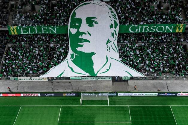 Sport Bilder des Tages 241212 Supporters of Hammarby with a tifo dedicated to Ellen Gibson ahead of the UEFA Women s Champions League football match between Hammarby and Barcelona on December 12, 2024 in Stockholm. Photo: Jesper Zerman BILDBYRAN kod JZ JZ0598 fotboll football soccer fotball uefa womens champions league hammarby barcelona dam bbeng Copyright: JESPERxZERMAN BB241212JZ094
