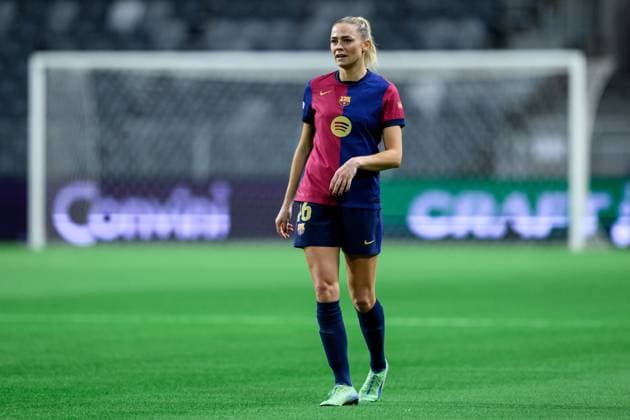 241212 Fridolina Rolfö of Barcelona during the UEFA Women s Champions League football match between Hammarby and Barcelona on December 12, 2024 in Stockholm. Photo: Jesper Zerman BILDBYRAN kod JZ JZ0598 fotboll football soccer fotball uefa womens champions league hammarby barcelona dam bbeng Copyright: JESPERxZERMAN BB241212JZ108