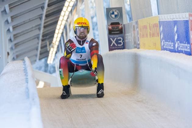 Sport Themen der Woche KW50 photographer: FIL Michael Kristen 13.12.2024 3. FIL Eberspächer Luge World Cup, LOTTO Thüringen Ice Arena Oberhof (GER), WC Germany, Nations Cup, Men™s Singles, picture: David Nössler (GER) *** photographer FIL Michael Kristen 13 12 2024 3 FIL Eberspächer Luge World Cup, LOTTO Thüringen Ice Arena Oberhof GER , WC Germany, Nations Cup, Men™s Singles, picture David Nössler GER