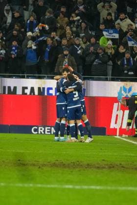 2. Bundesliga: Karlsruher SC vs SSV Jahn Regensburg Fabian Schleusener (Karlsruher SC 24) bei seinem Torjubel zum 4:2 2. Bundesliga: Karlsruher SC vs SSV Jahn Regensburg, BBBank Wildpark, Freitag 13.12.2024