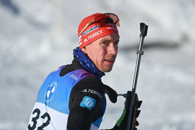Johannes KUEHN (GER), Aktion,Einzelbild,angeschnittenes Einzelmotiv,Portraet,Portrait,Porträt. IBU Biathlon Weltcup in Hochfilzen 10 km Sprint der Maenner am 13.12.2024 in Hochfilzen Pillersee,Saison 2024 25. *** Johannes KUEHN GER , action,single picture,cropped single motif,portrait,portrait,portrait IBU Biathlon World Cup in Hochfilzen 10 km mens sprint on 13 12 2024 in Hochfilzen Pillersee,season 2024 25
